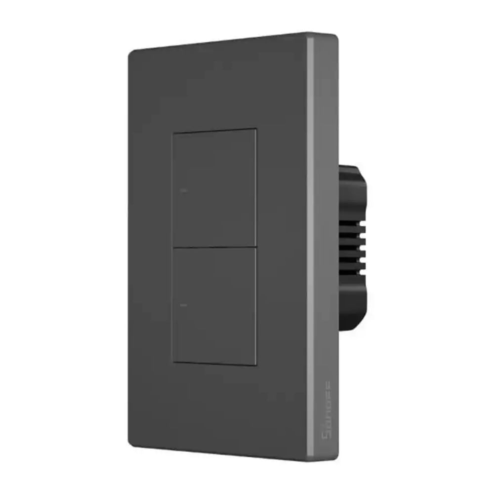 Imagen 1 del producto Interruptor de luz mecánico inteligente SONOFF Wi-Fi, negro - M5-2C-120